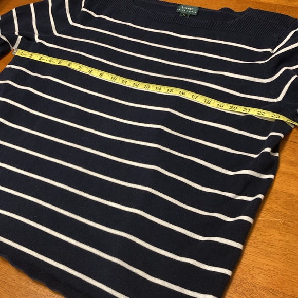 Lauren Ralph Lauren Womens Size 3X Plus Size Pullover Sweater Striped Navy White - Picture 8 of 11